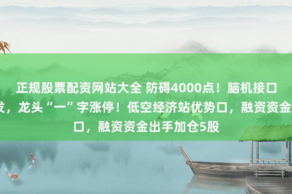 正规股票配资网站大全 防碍4000点！脑机接口办法全线爆发，龙头“一”字涨停！低空经济站优势口，融资资金出手加仓5股