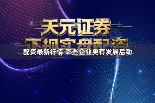 配资最新行情 哪些企业更有发展后劲